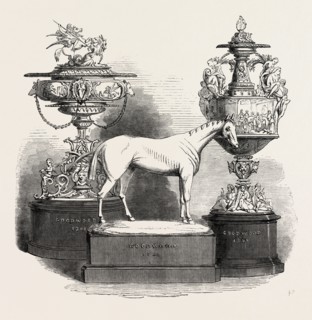 THE GOODWOOD RACE PLATE: STEWARDS CUP, GOODWOOD CUP, CHESTERFIELD CUP, UK, 1860 engraving
