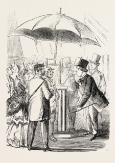 THE DERBY DAY: SCENES BY THE ROADSIDE AND ON THE DOWNS: TRY YOUR LUNGS, GENTLEMEN! UK, 1860