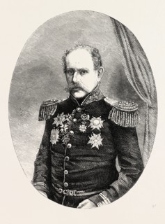 COUNT GYLDENSTOLPE, GRAND MARSHAL OF SWEDEN, 1860 engraving
