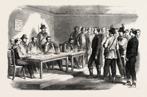 THE REVOLUTION IN SICILY: TRIAL OF THE SUPPOSED BRIGAND CHIEF, SANTOMELI, BY A COUNCIL OF WAR, AT