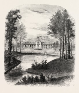 THE NEW GARDEN OF ACCLIMATISATION AT PARIS, FRANCE, 1860 engraving