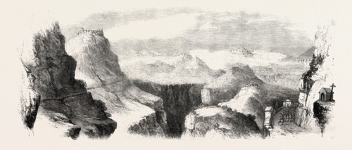 GARIBALDI'S MARCH THROUGH CALABRIA: VIEW FROM MAIDA TOWARD SOVERIA, ITALY, 1860 engraving