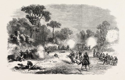 THE REVOLUTION IN NAPLES: BEFORE CAPUA, 19 SEPTEMBER, 1860, SEVERE FIRE ON THE NATIONAL TROOPS FROM