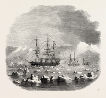 H.M.S. TERMAGANT CONVOYING THE GUN BOATS GRAPPLER AND FORWARD THROUGH THE STRAITS OF MAGELLAN: