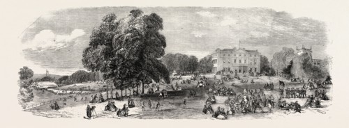 FETE AT NORTON HALL, THE SEAT OF C. CAMMELL, ESQ., 1860 engraving