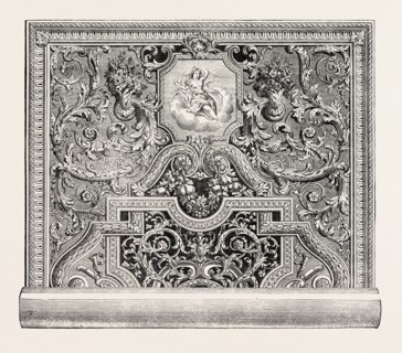 CARPET RECENTLY FINISHED AT THE MANUFACTURE IMPERIALE DES GOBELINS, PARIS, FRANCE, 1860 engraving