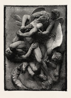 DELIVER US FROM EVIL, FROM THE LYRA GERMANICA, 1860 engraving