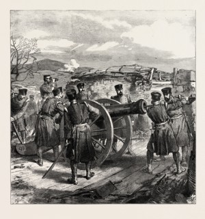 THE WAR IN SPAIN: A SKETCH IN THE BATTERY OF SAN LORENZO, NEAR BILBAO