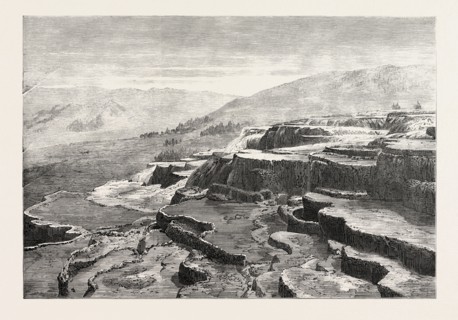 THE YELLOWSTONE LAKE REGION OF NORTH AMERICA: MAMMOTH HOT SPRINGS ON GARDINER'S RIVER