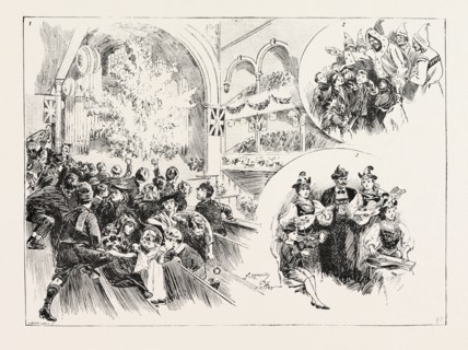 CHRISTMAS FETE AT MR. CHARRINGTON'S ASSEMBLY HALL, MILE END: 1. An exciting moment. 2. Food for the