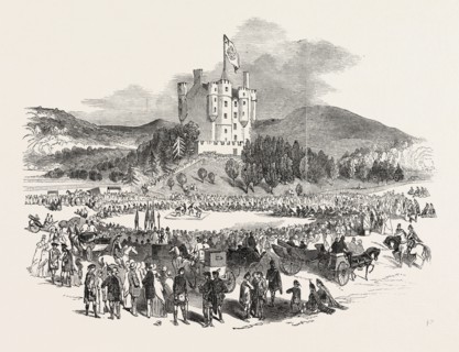 GRAND GATHERING OF THE HIGHLAND CLANS, THE FARQUHARSON CHILDREN DANCING A REEL, SCOTLAND, UK, 1851