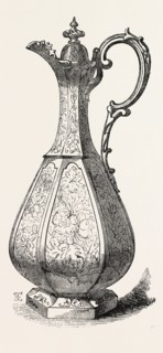 SILVER CLARET JUG, BY MESSRS. DODD