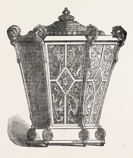 LADY'S WORK BASKET, PAPIER MACHE, BY A. RENEL, OF VIENNA