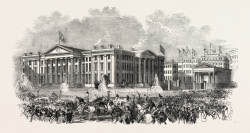 THE ROYAL PROCESSION PASSING THE INFIRMARY AT MANCHESTER, UK