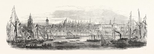EMBARKATION OF HER MAJESTY FROM THE LANDING STAGE, LIVERPOOL, UK