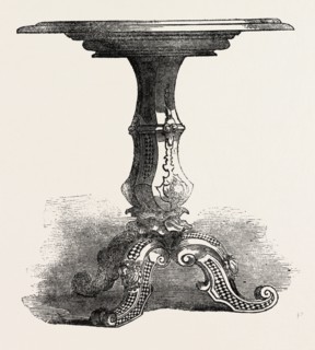 INLAID TABLE, GLASS MOSAIC, STEVENS