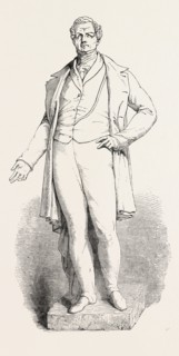 BRONZE STATUE OF THE LATE SIR R. PEEL, BART., BY E.H. BAILY, R.A. THE BURY TESTIMONIAL