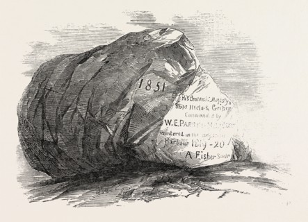 CAPTAIN AUSTIN'S ARCTIC EXPEDITION: SANDSTONE ROCK IN WINTER HARBOUR, MELVILLE ISLAND