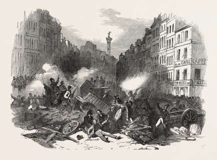 THE REVOLUTION IN FRANCE: BARRICADE OF THE FAUBOURG ST. ANTOINE, PARIS, 1851