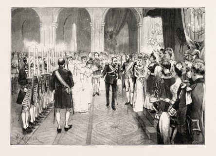 THE ROYAL MARRIAGE AT BERLIN, GERMANY: TORCH-DANCE AT THE ROYAL PALACE; PRINCE FREDERICK CHARLES OF