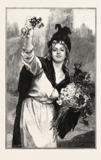 A LONDON FLOWER-GIRL, UK; PICTURE BY MDLLE. FOULD, IN THE SALON DES CHAMPS ELYSEES, PARIS, FRANCE,