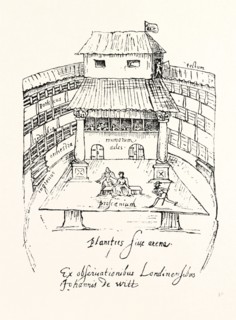 INTERIOR OF THE SWAN THEATRE ABOUT 1596, LONDON, UK, 1893 engraving