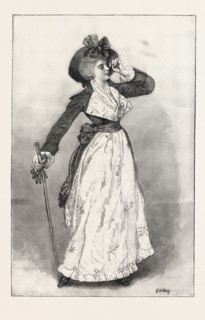 FINS DE SIECLE IN FASHIONS, 1793, 1893 engraving