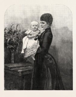 THE PRINCESS OF WALES AND HER GRANDDAUGHTER, UK, 1893 engraving