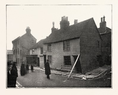 THE LANDSLIP AT SANDGATE: IN CHAPEL STREET, UK, 1893 engraving