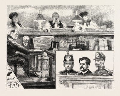 THE ANARCHISTS IN PARIS, FRANCE, THE TRIAL OF RAVACHOL AT THE PALAIS DE JUSTICE: M. GUES, THE
