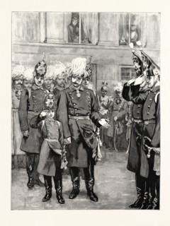 THE RECEPTION OF THE CROWN PRINCE OF PRUSSIA INTO THE FIRST REGIMENT OF GUARDS AT POTSDAM: THE