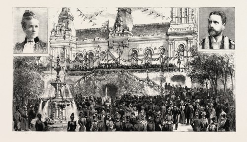 THE CELEBRATION OF SOUTHPORT'S HUNDREDTH BIRTHDAY: THE EARL OF LATHOM DELIVERING HIS ADDRESS AT THE
