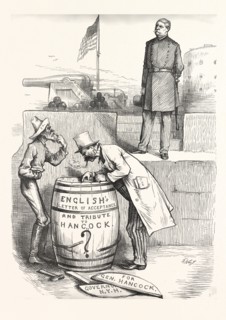 HARD MONEY CAMPAIGN. "Hang General, it's only Soft Soap!", engraving 1880, us, usa, POLITICS,