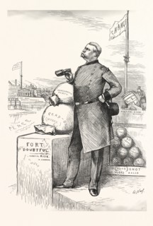GENERAL LOOKOUT, HARD FORT ATTACK WITH THE MATERIAL YOU HAVE, US, USA, engraving 1880