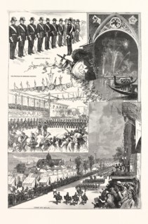 KNIGHTS TEMPLAR AT CHICAGO-CAMP DE MOLAI OTHER SCENES. FROM SKETCHES FRANK H. TAYLOR, US, USA,