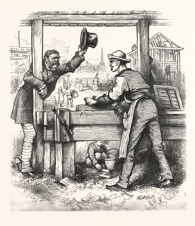RESUMPTION, OF HONEST MONEY WORK, engraving 1880, us, usa