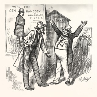 ROBBING OF HIS GOOD NAME, engraving 1880, US, USA