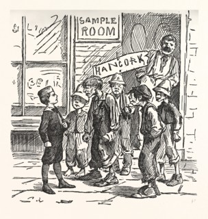 look loike wan of thim dirty Republicans an if yer don't shout me fader and HANCOCK, I'll black eye