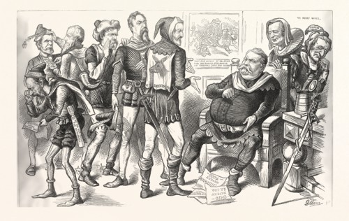 "CALL THAT BACKING YOUR FRIENDS A PLAGUE UPON SUCH A BACKING!" Engraving 1880, US, USA, America