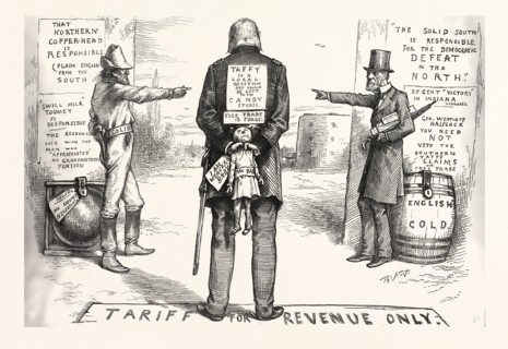 "CHANGE IS NECESSARY", "WHO SHOULD WITHDRAW?" Engraving 1880, US, USA, America, POLITICS,