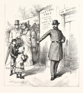 PEOPLE'S PLEASURE, GROUND APPROPRIATED, US, USA, AMERICA, UNITED STATES, AMERICAN, ENGRAVING 1880