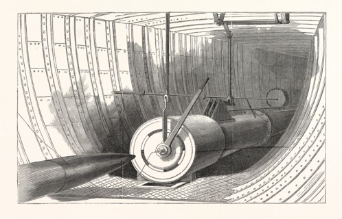 GUN OF ERICSSON'S TORPEDO-BOAT "DESTROYER. DRAWN BY CHARLES GRAHAM, US, USA, AMERICA, UNITED