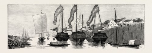CONVEYANCE OF THE REMAINS OF THE LATE MARQUIS TSENG TO HUNAN DOWN THE RIVER PEIHO, HAI RIVER,
