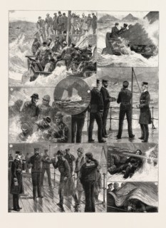 THE NAVAL MANOEUVRES: EXPERIENCES OF A TRIP TO SHORE IN ROUGH WEATHER: 1. The Return from the