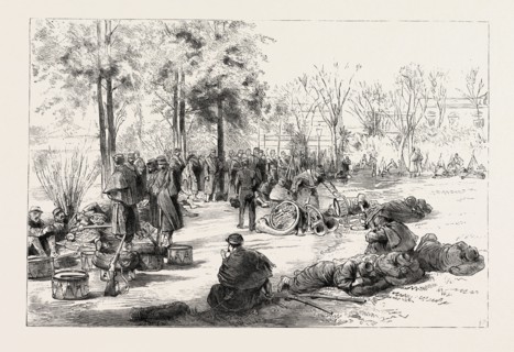 SCENES AT BUENOS AYRES DURING THE REVOLUTION IN ARGENTINA: THE GOVERNMENT TROOPS RESTING AT PLAZA