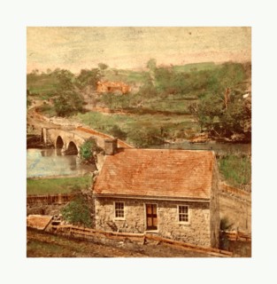 American Civil War: Bridge on the Boonsboro Pike, Antietam, Md., a stone house on the eastern side