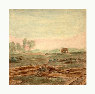 American Civil War: View on battle field of Antietam where Sumner's Corps charged the enemy. Scene