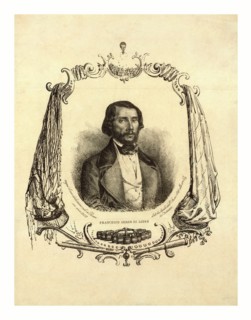 Francesco Arban di Lione, Head-and-shoulders portrait of French balloonist, Francesco Arban,
