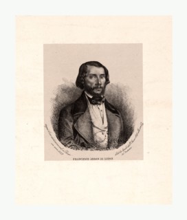 Francesco Arban di Lione, Head-and-shoulders portrait of French balloonist, Francesco Arban,