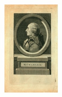 M. Charles,  Head-and-shoulders profile portrait of French balloonist J.A.C. Charles, who made the